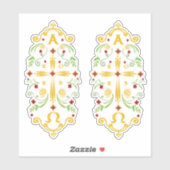 2023 Paschal Candle Red Flowers Sticker (Vel)