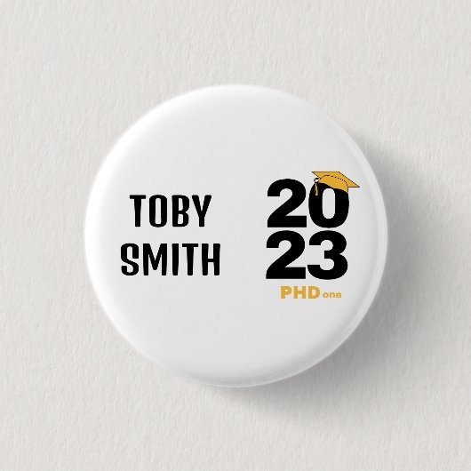 2023 PHDone  Afstuderen Gift Ronde Button 3,2 Cm (Voorkant)