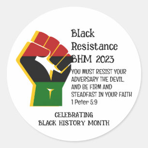2023 Resistentie ZWARTE GESCHIEDENIS MAAND Ronde Sticker