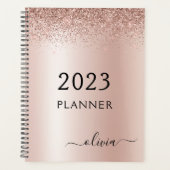 2023 Rose Gold Blush Pink Glitter Monogram (Devant)