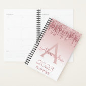 2023 Rose Gold Blush Rose Pailleté Monogram (Devant avec enveloppe)