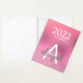 2023 Rose Pâle Pailleté Monogramme Nom Élégant (Devant avec enveloppe)