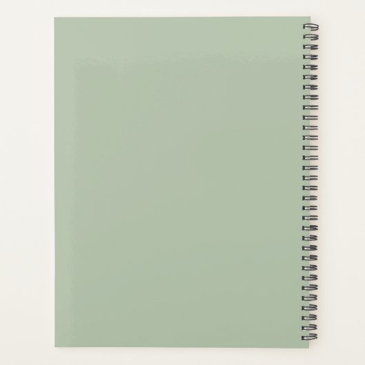 2023 Sage Green Script Monogram Nom Moderne (Dos)