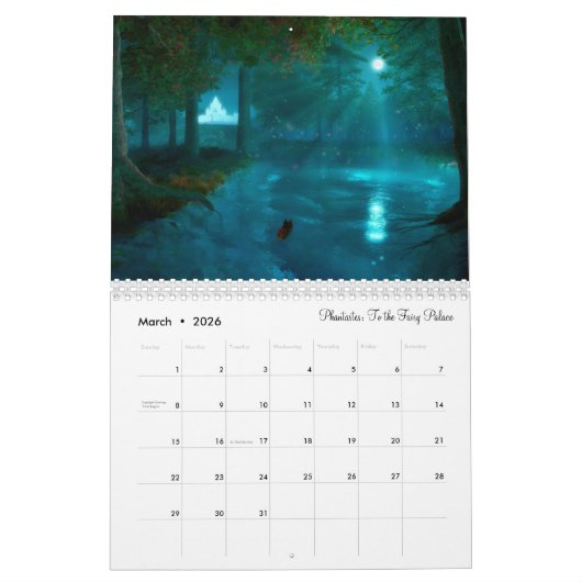 2023 SilverWebForge Fantasy en Landscape Calendar Kalender (Mar 2026)