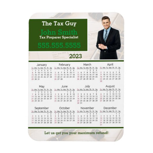 2023 Tax Preparer Refkoelkast Magnet Magneet (Verticaal)