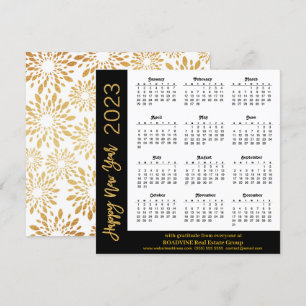 2023 Tijdelijk modern Gold-script voor zwart bedri Feestdagenkaart