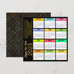 2023 Tijdelijk modern Gold-script voor zwart bedri Feestdagenkaart