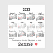 2023 Transparante feestagenda van Janz Sticker (Vel)
