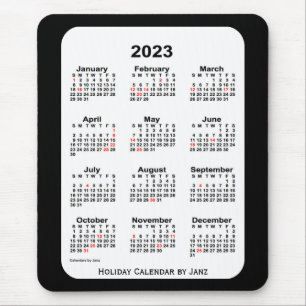 2023 Vakantie Twee de Zwarte Kalender van de Toon Muismat