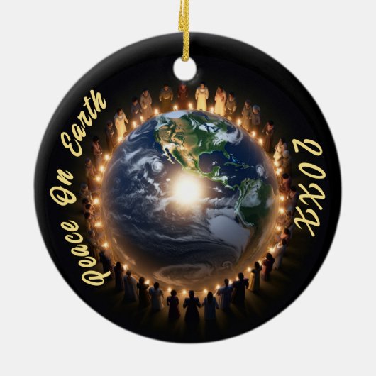 2023 Vrede op Aarde Custom Mooi Keramisch Ornament (Achterkant)