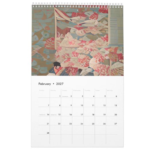 2023 Waiola Quilting OnePage MediumCalendar, White Kalender (Feb 2027)