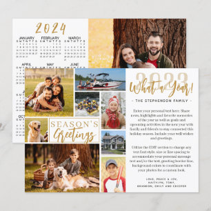 2023 Wat een jaar fotocollage 2024 kalender Feestdagenkaart