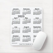 2023 White Large Print Calendar van Janz Muismat (Met muis)