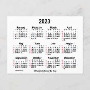 2023 Witte agenda van 52 weken, van Janz Briefkaart