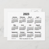 2023 Witte Mini-kalender van Janz Briefkaart (Voorkant / Achterkant)