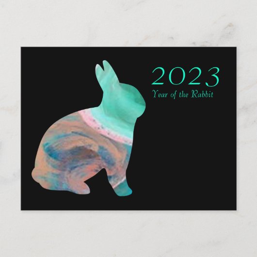 2023 Year of the Rabbit Chinese Zodiac by Janz Feestdagenkaart (Voorkant)