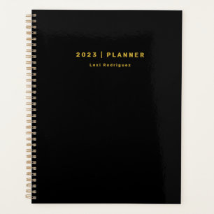 2023 Zwart en Goud Maandelijks/Weekelijks Niet-Ged Planner