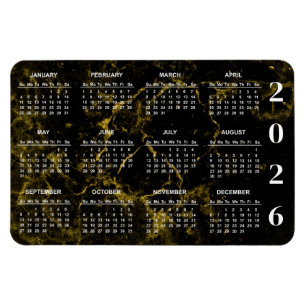 2023 Zwarte en Gold Marble Agenda Magneet