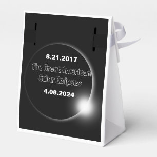 2024 & 2017 Dubbel Gedateerde Zonsverduistering Bedankdoosjes