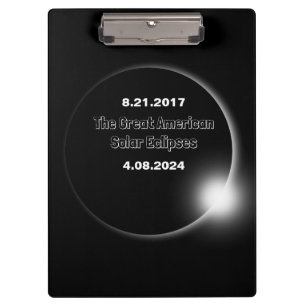 2024 & 2017 Dubbel Gedateerde Zonsverduistering Klembord