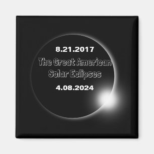 2024 & 2017 Dubbel Gedateerde Zonsverduistering Magneet