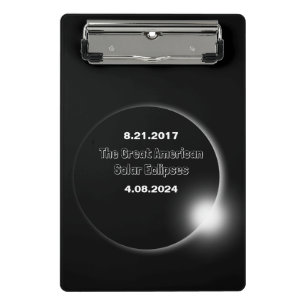 2024 & 2017 Dubbel Gedateerde Zonsverduistering Mini Klembord