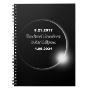 2024 & 2017 Dubbel Gedateerde Zonsverduistering Notitieboek