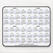 2024-2025 4 Jaar Kalender Zwart Custom Naam eenvou Muismat (Voorkant)