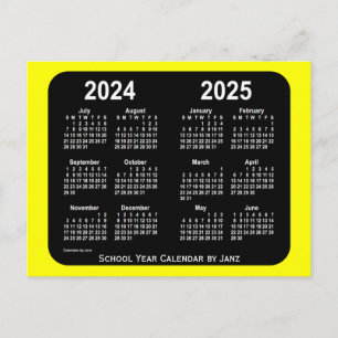 2024-2025 Gele Neon School Agenda van Janz Briefkaart