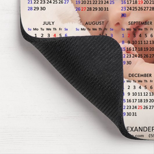 2024 - 2025 Kalender Aangepaste Volledige Foto US Muismat (Hoek)