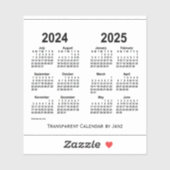 2024-2025 Transparante agenda van Janz Sticker (Vel)