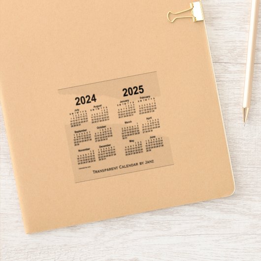 2024-2025 Transparante agenda van Janz Sticker (Notitieboek)
