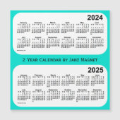 2024-2025 Turquoise 2 jaar Kalender door Janz (Voorkant)