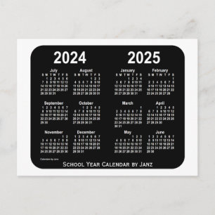 2024-2025 White Neon School Calendar van Janz Briefkaart