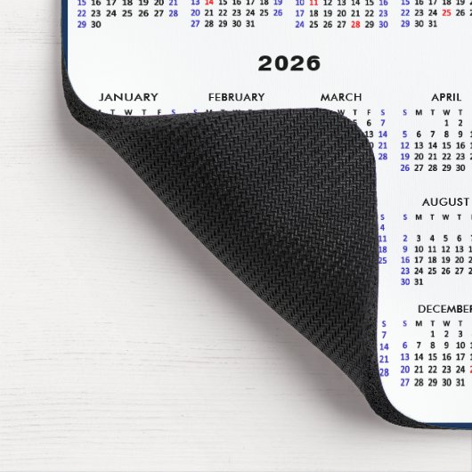 2024 - 2027 4 Jaar Kalender Eenvoudig Blauw US Vak Muismat (Hoek)