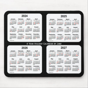 2024-2027 Agenda voor zwarte en witte feestdagen v Muismat