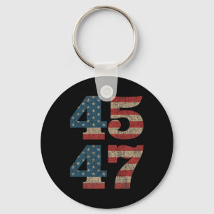 2024 45 47  Amerikaanse Vlag Retro 4547 Trump Sleutelhanger