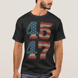 2024 45 47 Amerikaanse Vlag Retro 4547 Trump T-shirt