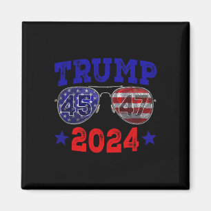 2024 45 47 Amerikaanse vlag Sungles Trump 2024 Magneet