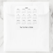 2024 Aangepaste tekst onderaan maandelijkse kalend Vierkante Sticker (Tas)