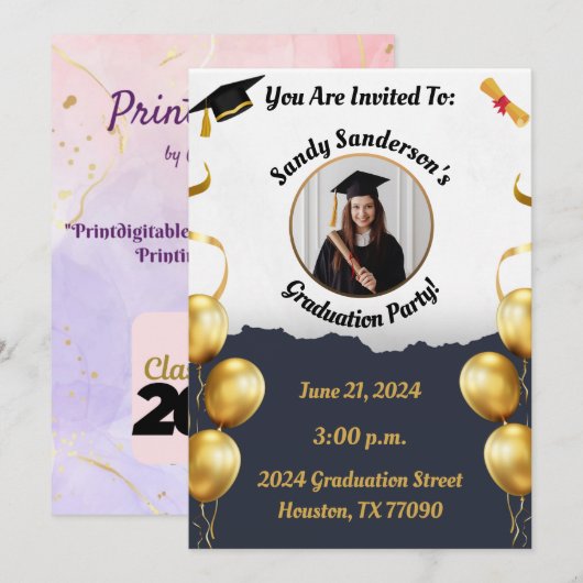 2024 Afstuderen Celebration Kaarten (Voorkant / Achterkant)