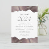 2024 Afstuderen foto Taupe Silver Agaat Kaart (Staand voorkant)