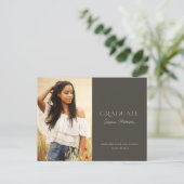 2024 Afstuderen Modern Script Naam Foto Afstuderen Briefkaart (Staand voorkant)