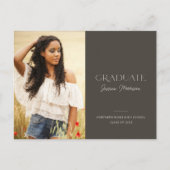 2024 Afstuderen Modern Script Naam Foto Afstuderen Briefkaart (Voorkant)