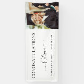 2024 Afstuderen Zwart Goud High School College Spandoek (Verticaal)