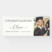 2024 Afstuderen Zwart Goud High School College Spandoek (Horizontaal)