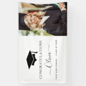 2024 Afstuderen Zwart Wit High School College Spandoek (Verticaal)