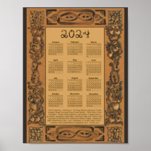 2024 Agenda Windsor Castle Houten Frame Inspiratie Poster