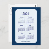 2024 Alice Blue 6 Month Mini Calendar van Janz Briefkaart (Voorkant / Achterkant)
