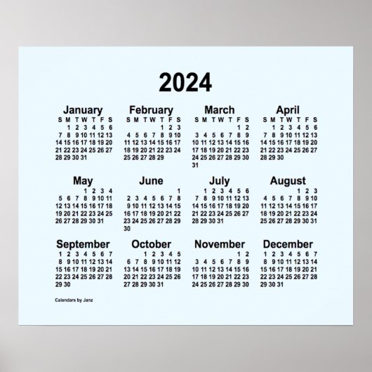 2024 Alice Blue Kalender van Janz Print (Voorkant)